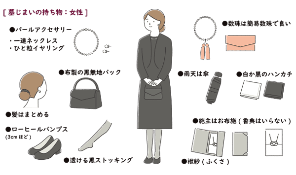 墓じまいで服装以外の持ち物マナーは？